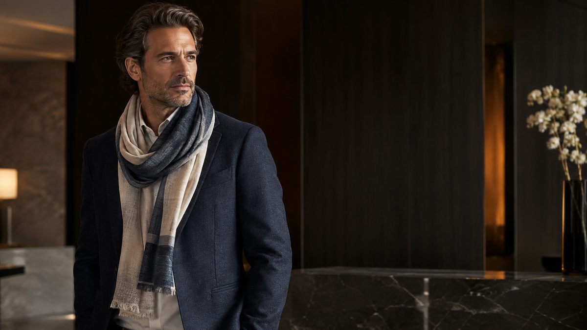 Bannière de la collection Chèche Homme Luxe – NeckChic