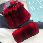 Accessoire femme bonnet écharpe en fourrure