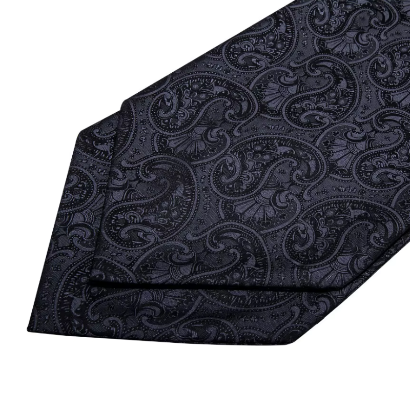Ascot en soie à boutons avec pochette