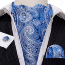 Ascot en soie avec boutons et pochette
