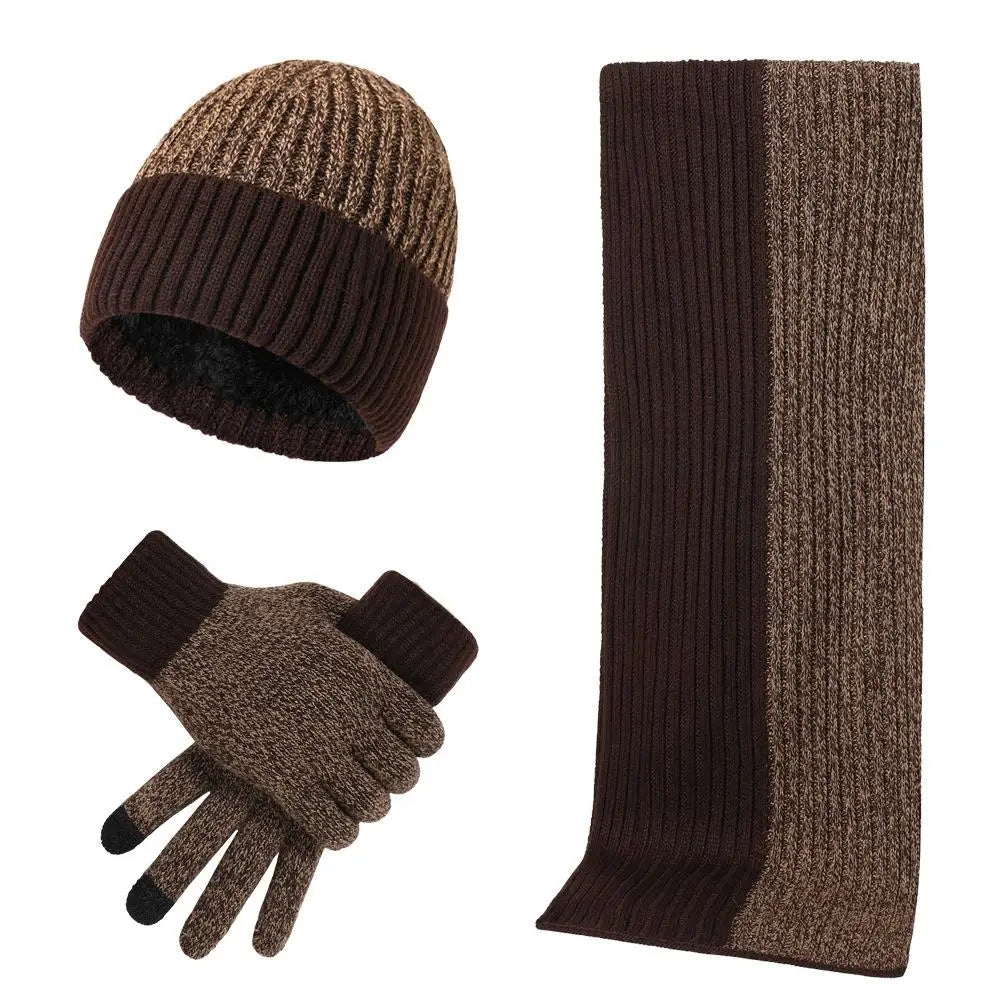Bonnet avec écharpe et gants pour homme
