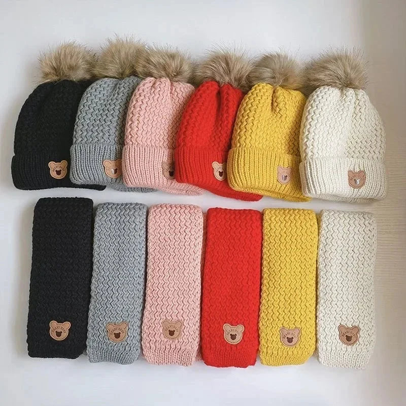 Bonnet avec écharpe pour enfant garçon
