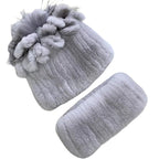Bonnet écharpe en fourrure pour femme