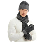 Bonnet écharpe et gants assortis homme