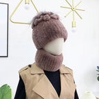 Bonnet et écharpe femme en fourrure