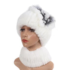 Bonnet fourrure et écharpe assortie