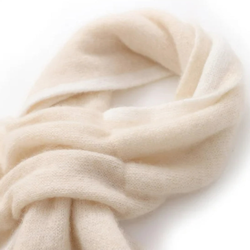 Cachemire blanc cassé pour cette écharpe