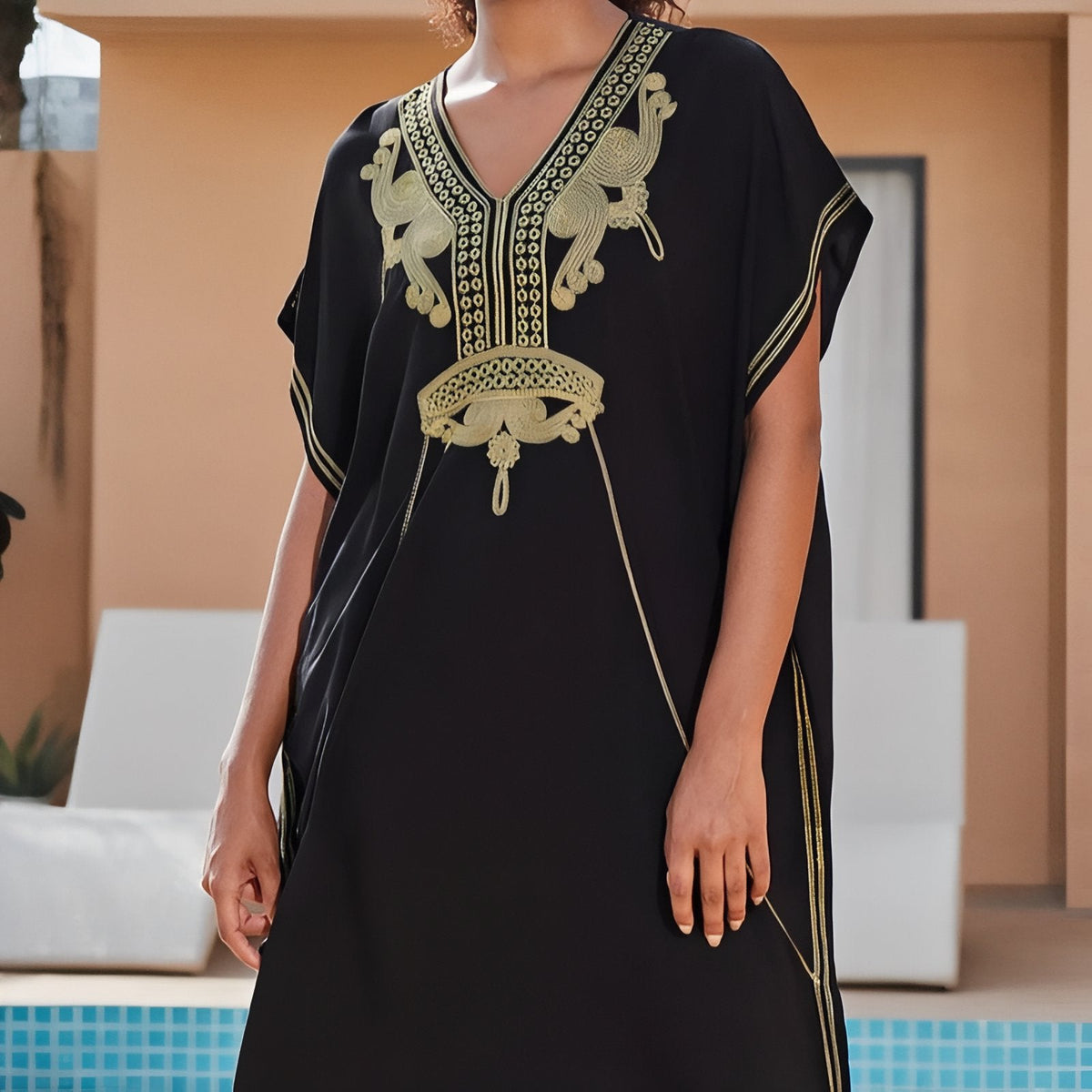 Caftan de style oriental en paréo pour femme
