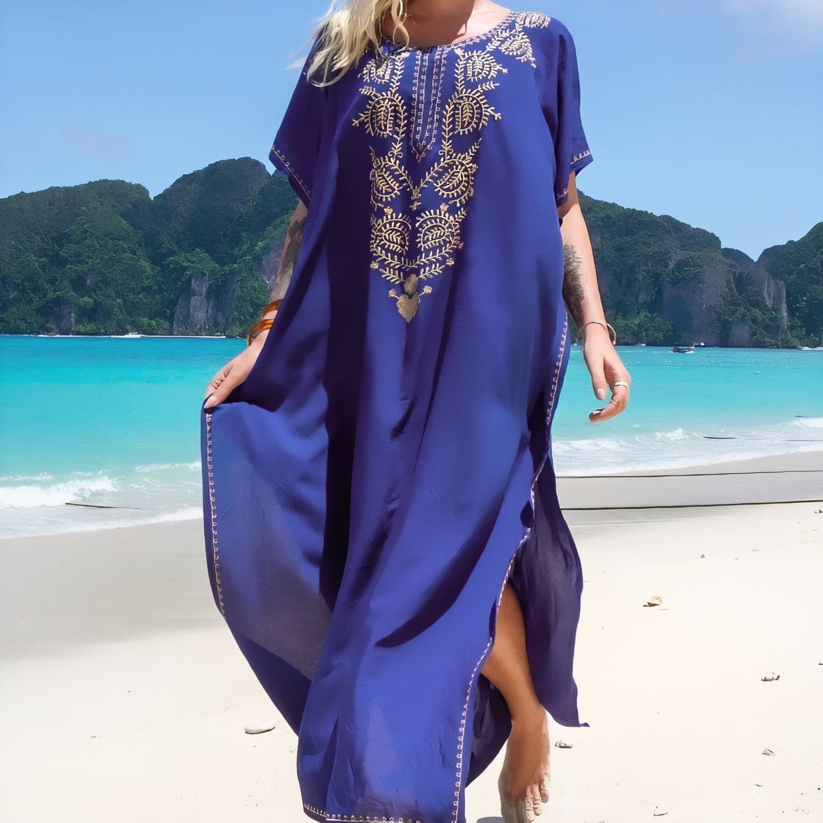 Caftan féminin de style oriental façon paréo