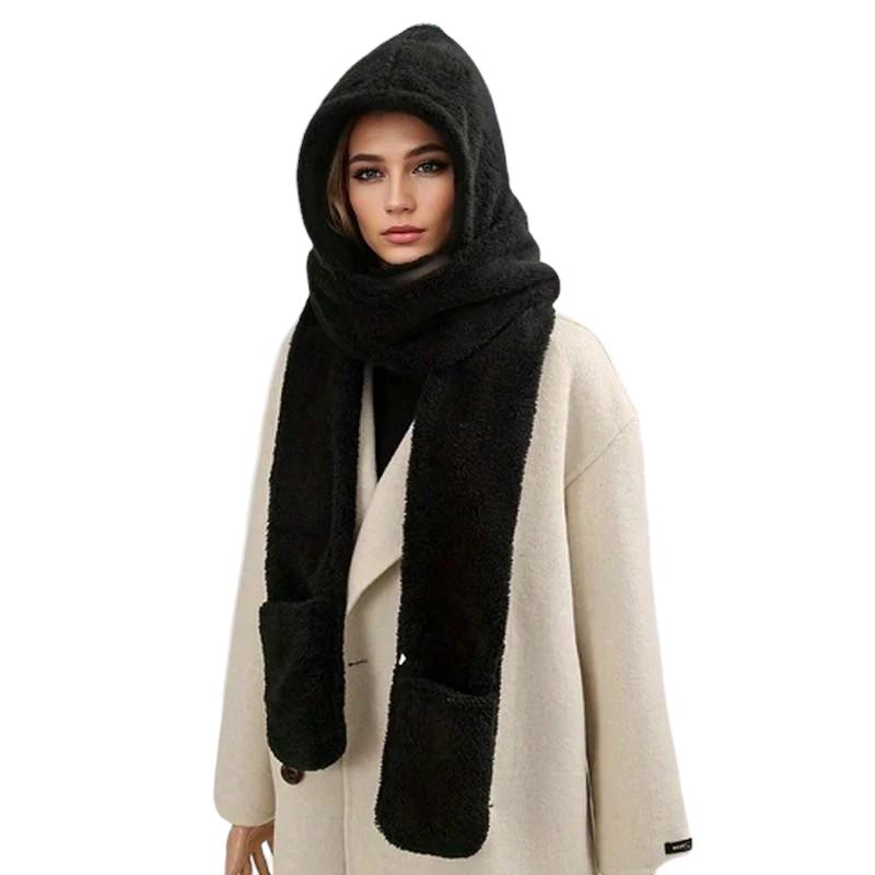 Capuche écharpe polaire pour femme