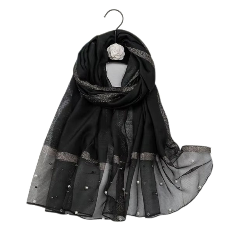 Carré de foulard perlé