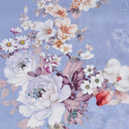 Carré en soie avec fleur bleue
