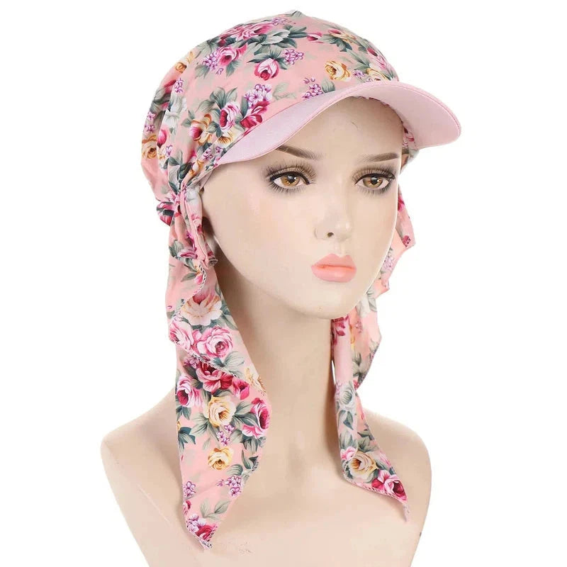 Casquette à visière façon foulard