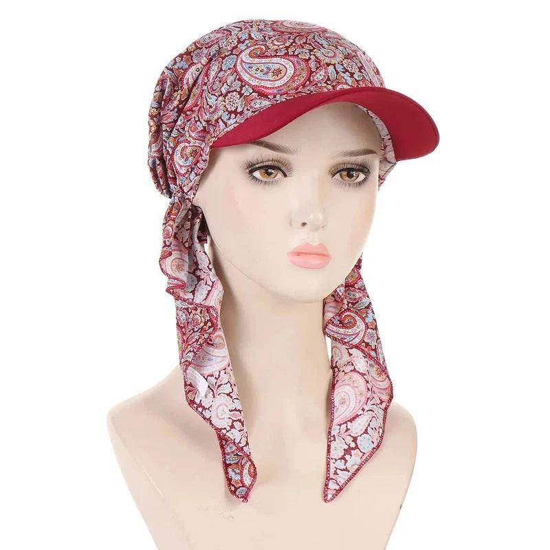 Casquette-visière avec foulard assorti