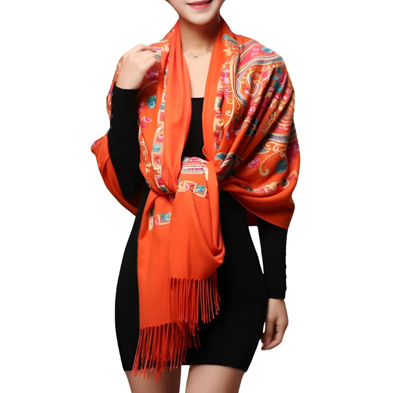 Châle à broderies pour femme