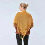 Châle à franges confectionné au crochet