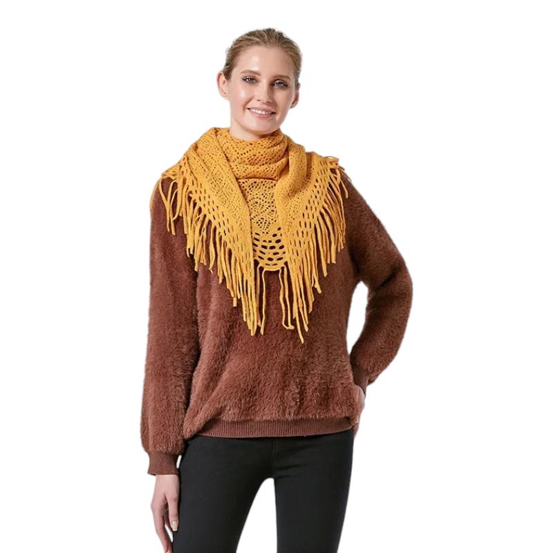 Châle à franges en crochet