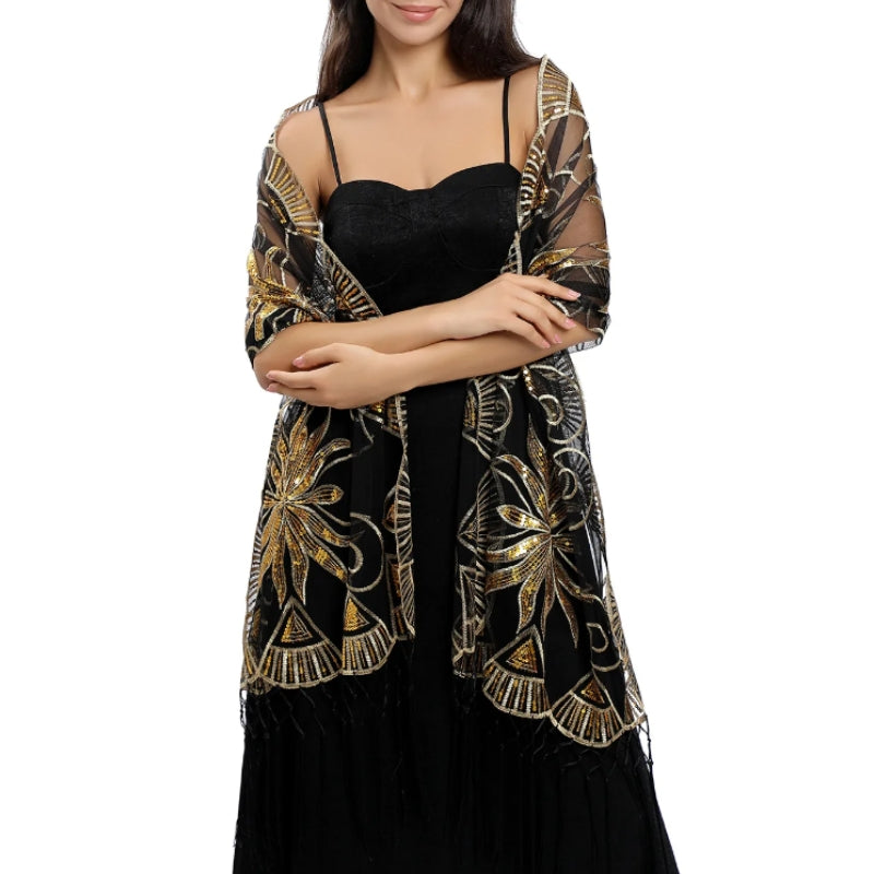 Châle à porter avec une robe de soirée