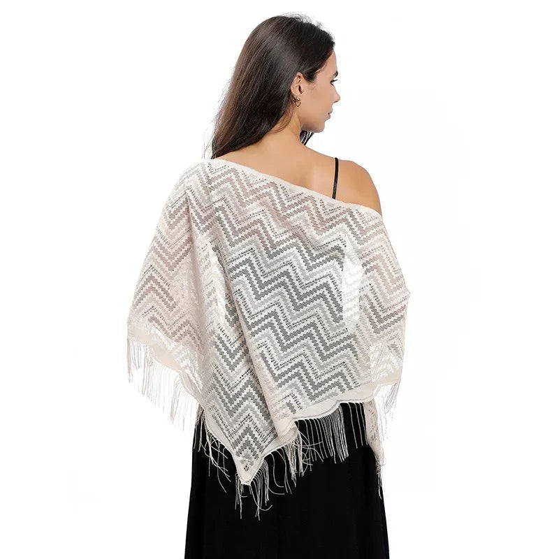 Châle au crochet en dentelle
