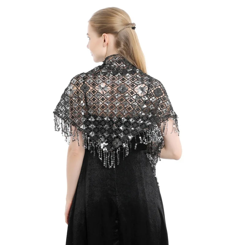 Châle avec ornements en sequins