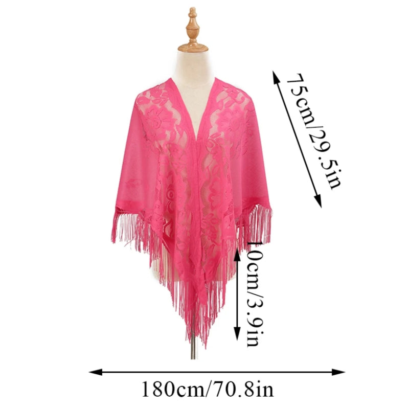 Châle-cape crocheté en dentelle