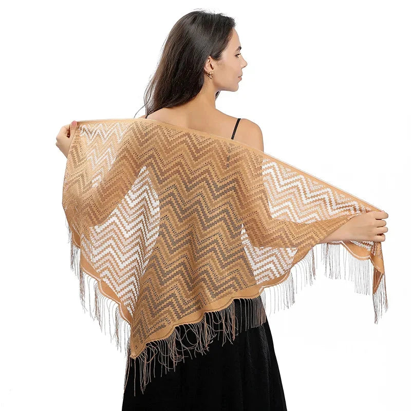 Châle crochet avec dentelle