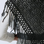 Châle crocheté à franges