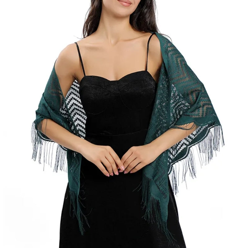 Châle dentelle réalisé au crochet