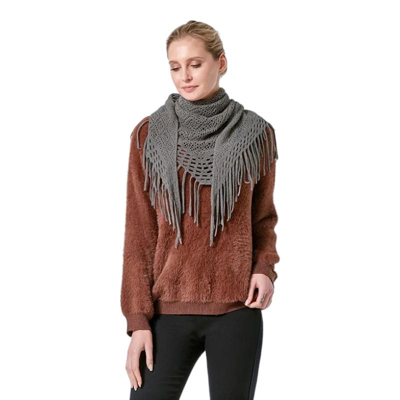 Châle en crochet avec franges