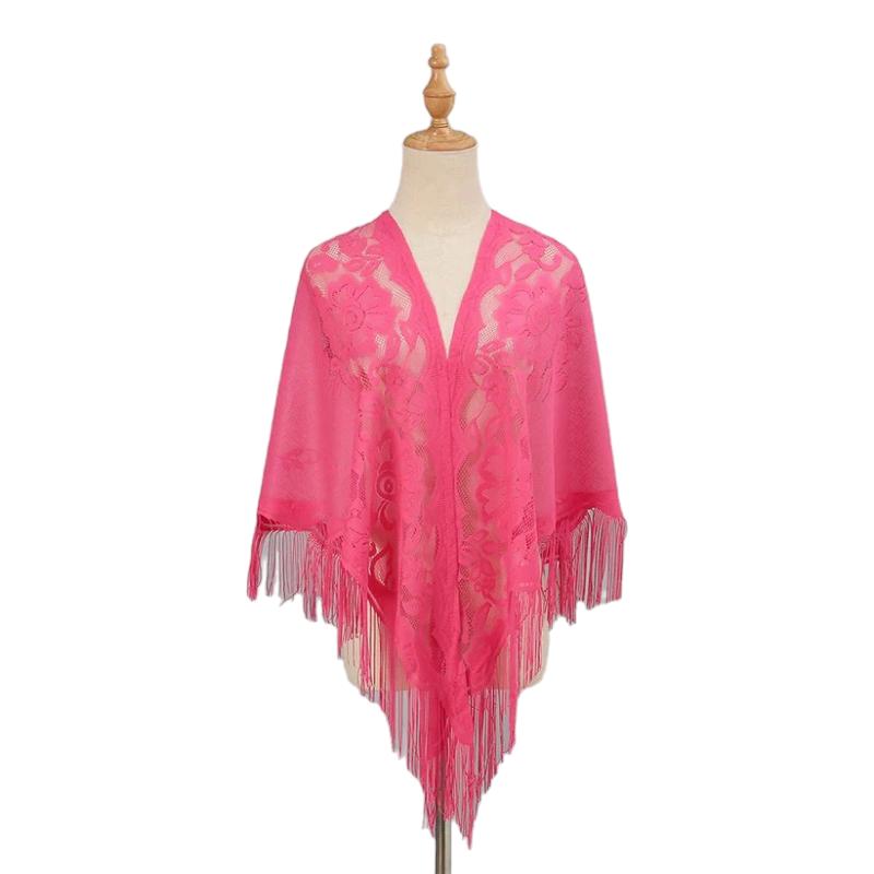 Châle en crochet dentelle forme cape