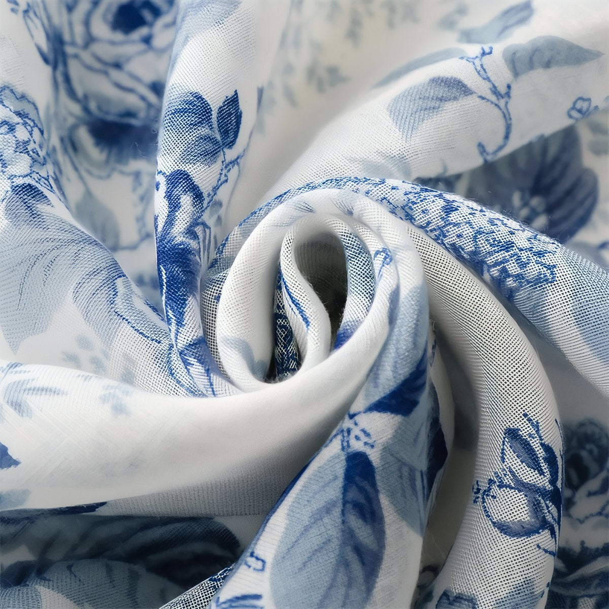 Chèche à fleurs bleu