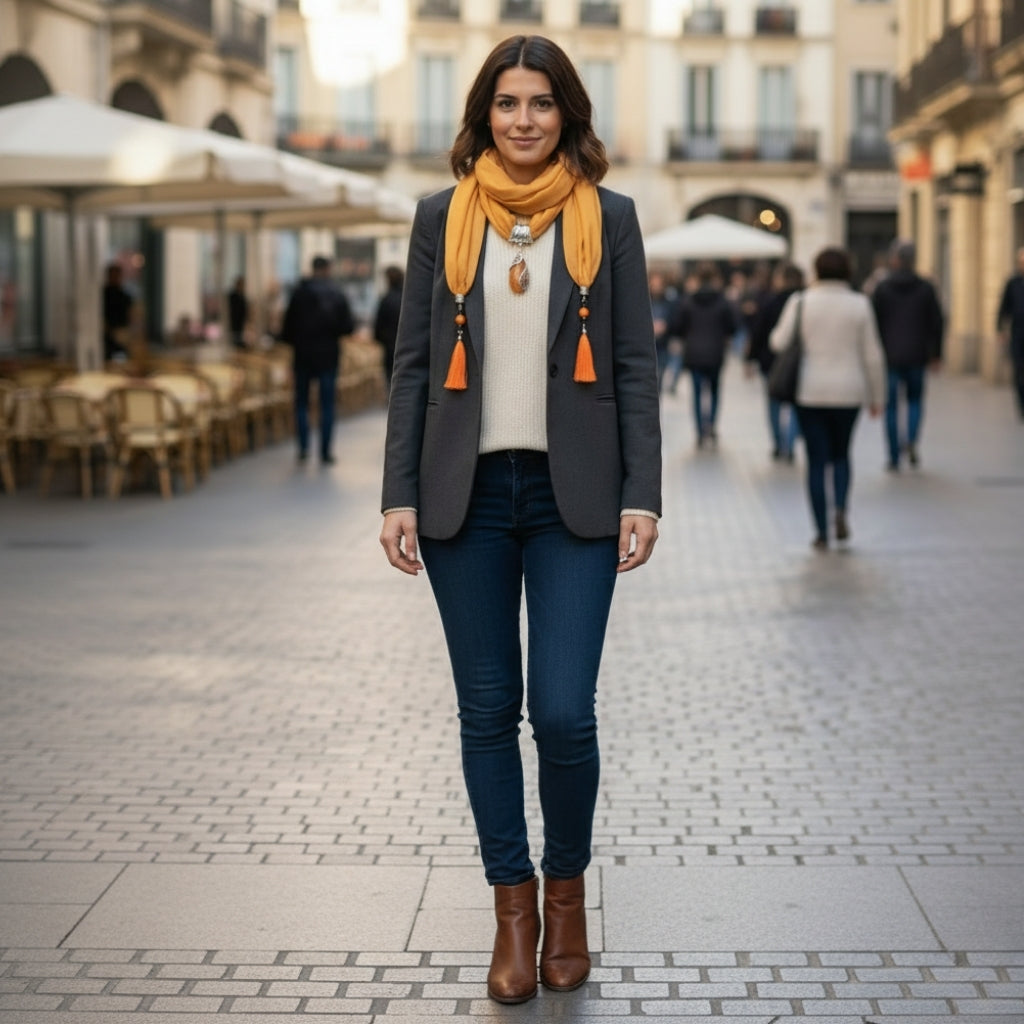 Chèche agrémenté de bijoux