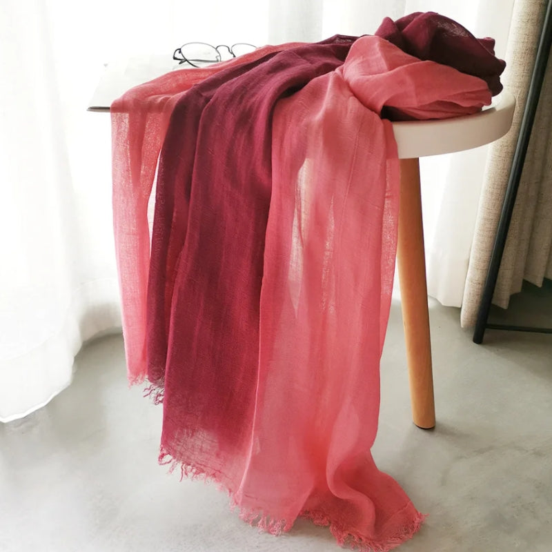 Chèche dans les tons roses