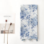 Chèche floral de couleur bleue