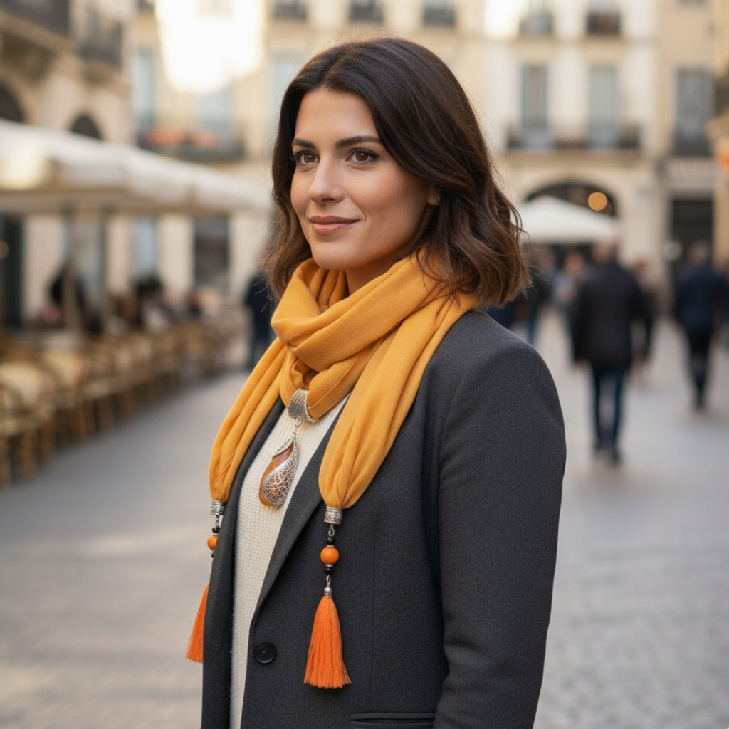 Chèche orné de bijoux