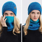 Duo bonnet snood en tricot femme