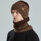 Duo bonnet snood en tricot homme