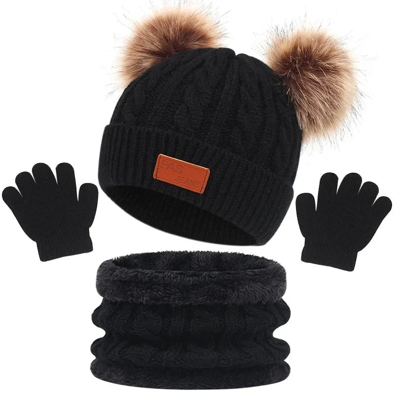 Duo d'accessoires enfant bonnet gants écharpe