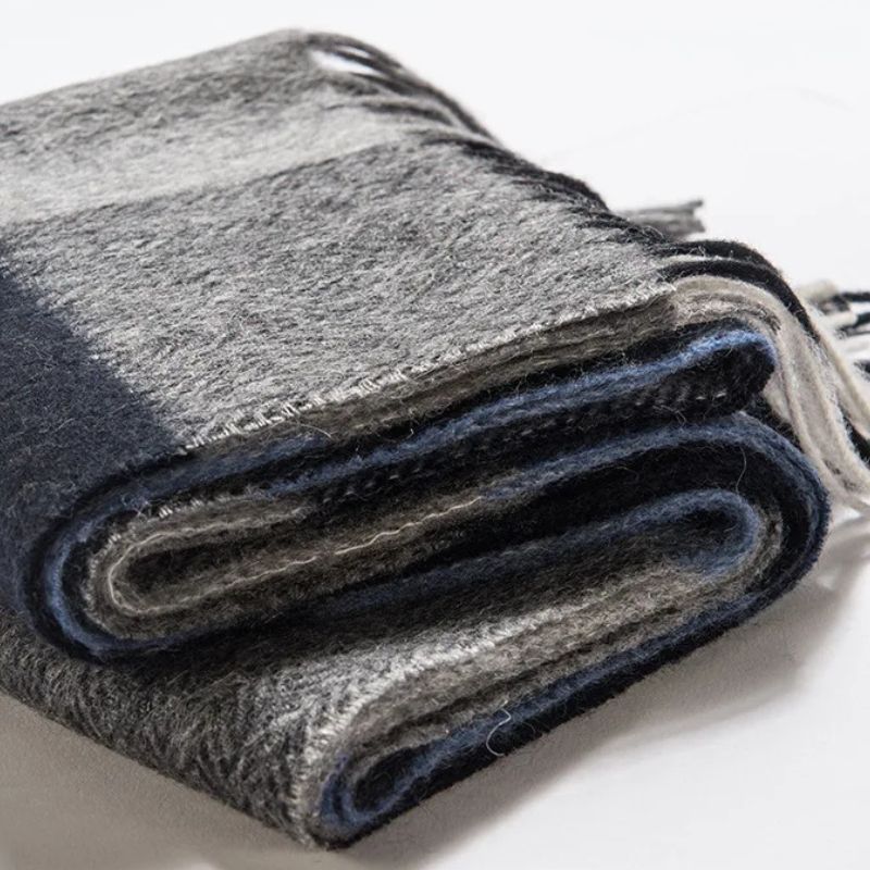 Écharpe à carreaux pour homme en laine
