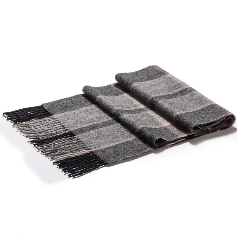 Écharpe à motif carreaux en laine pour homme