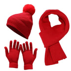 Écharpe avec bonnet et gants femme assortis