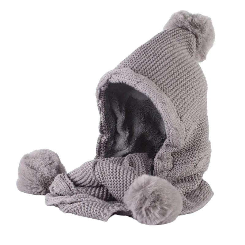 Écharpe avec capuche adulte et pompon