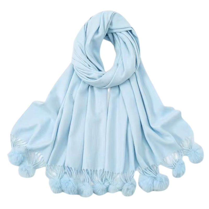 Écharpe avec finition pompon
