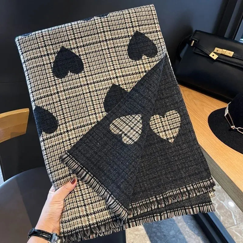 Écharpe avec motif de cœur