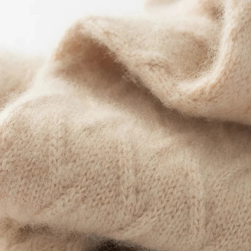 Écharpe beige de type snood