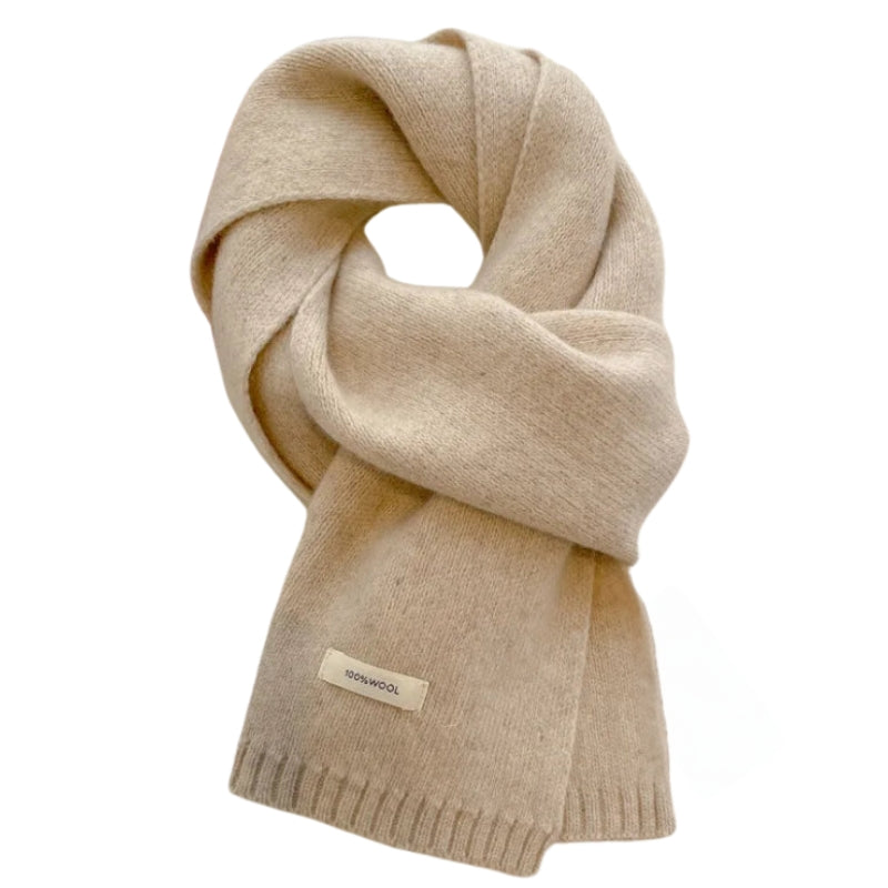 Écharpe beige en laine