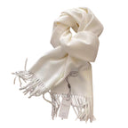Écharpe blanche à franges
