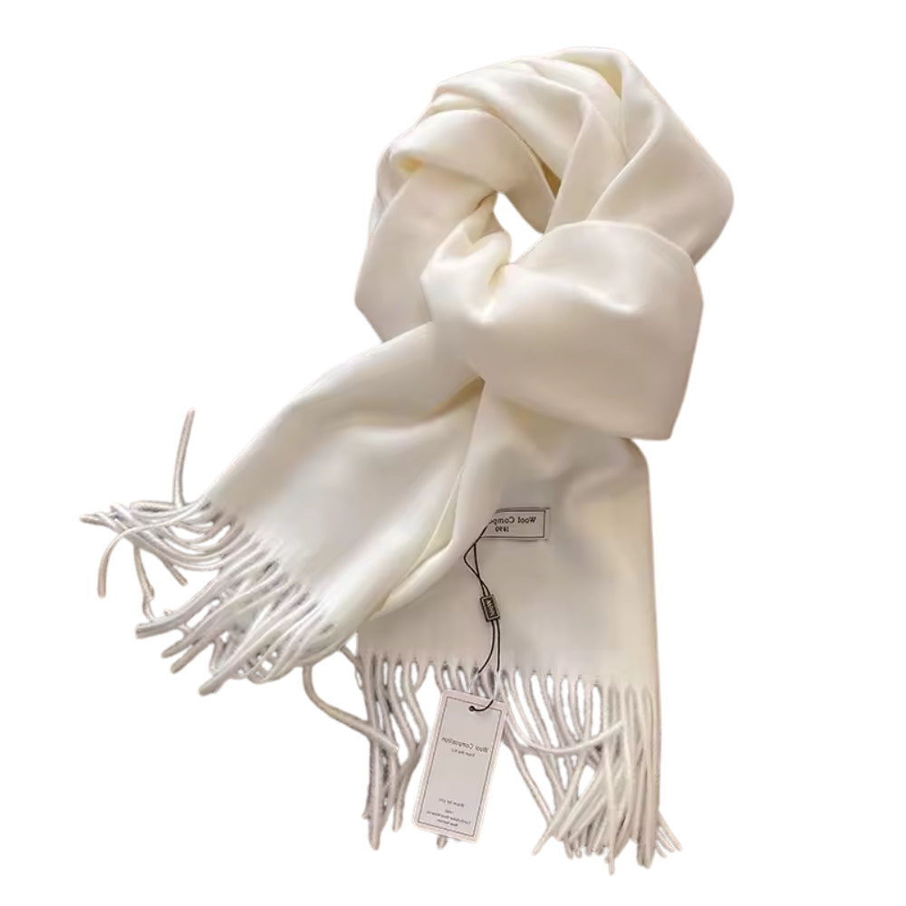 Écharpe blanche à franges