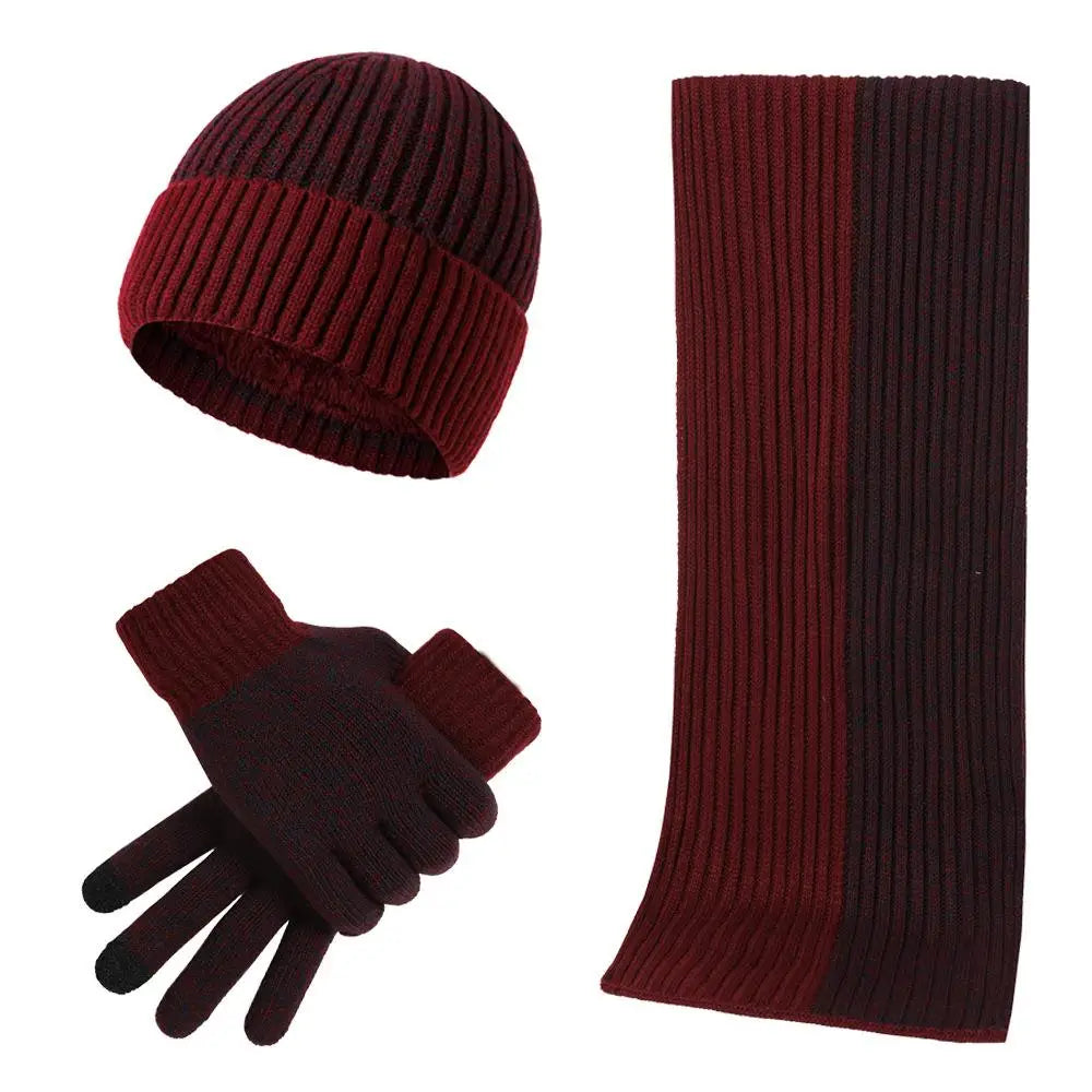 Écharpe bonnet et gants en ensemble homme