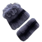 Écharpe bonnet femme en fourrure